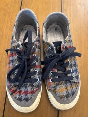 Keen Plaid Wool Low-Top Sneakers in Navy, Red, Blue, Gray, Mustard